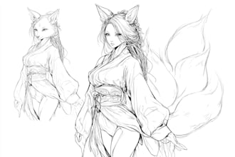 draw freehand digital scribble sketch, line art