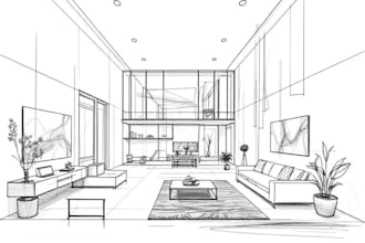 draw interior sketch and architectural designs