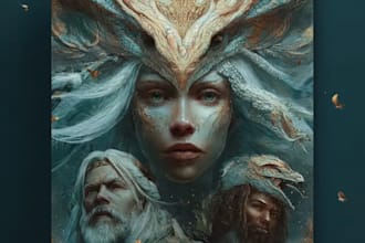 design epic fantasy ebook cover and book cover