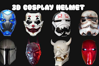create custom 3d cosplay prop 3d mask helmet for 3d printing and cosplay