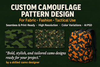 create camouflage pattern for fashion and tactical use