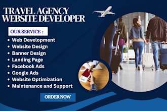 design a professional travel agency, tour booking website