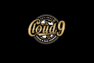 design cloud cigar lounge bar logo