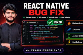 fix react native, expo, firebase, and API integration bugs