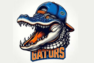 qualit crocodile gunners mascot logo with unlimited revision