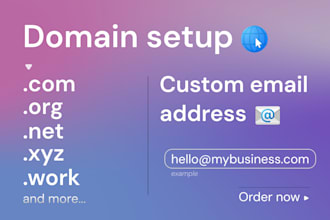 setup a domain for your site and custom email address