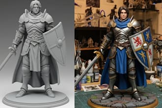3d print and paint your 3d figurine, warhammer painting, stl file cosplay