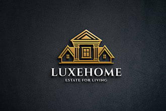 design luxury real estate, construction, roofing, plumbing, company logo, flyer