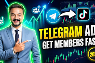 create tik tok ads for telegram channel and group promtion