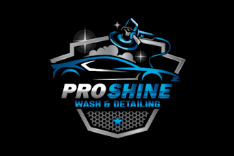 design automotive auto detailing mechanical and car wash logo