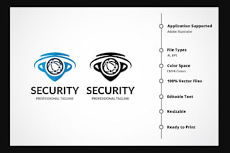 design a modern tech startup, security and technology logo