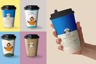 do coffee cup or paper cup or ice cream cup packaging design