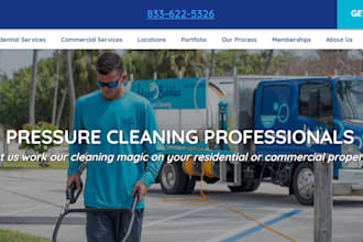 design pressure washing website gutter cleaning website power washing website