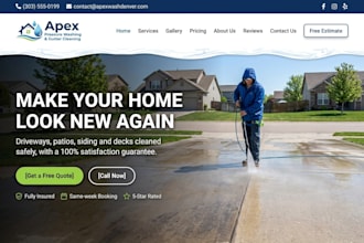 design pressure washing website gutter cleaning website power washing website