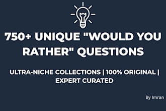 craft unique 750 plus would you rather niche questions