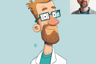 draw custom cartoon character illustration, and cartoon drawing