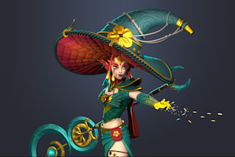 do 3d stylized character, cute mascot model,pbr texture,rig3d for unity, ue game