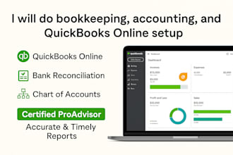 do bookkeeping, accounting, and quickbooks online setup