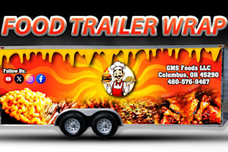 design food truck, food trailer, or food truck wrap design,truck wrap