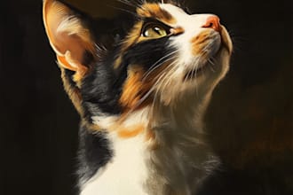 draw pet portrait, dog portrait, cat portrait