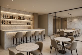 do 3d private bar, private restaurant, private meeting room with 3d renderings