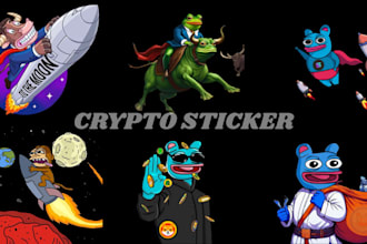 create crypto animated sticker, meme coin gifs and telegram stickers