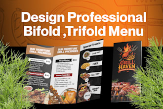design bifold trifold menu restaurant menu food menu