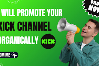 promote your kick stream organically to get real viewers, followers and chatters