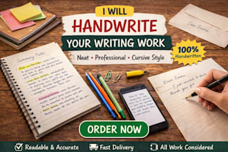 handwrite your study notes, letters, and writing work in beautiful cursive style