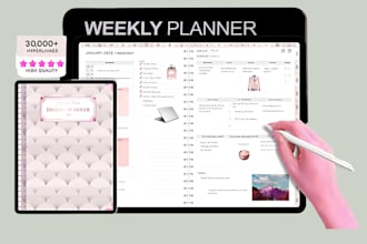 do custom digital planner, journal, or calendar for etsy or commercial use