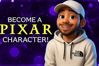 create a disney pixar style character