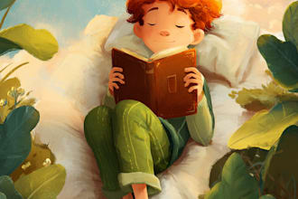 create custom book cover and children book illustrations