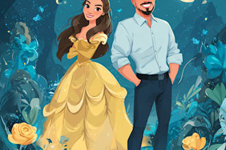 create disney pixar style cartoon portraits