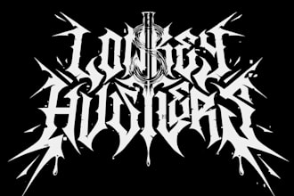 design dj, music, edm, typography, metal, band logo