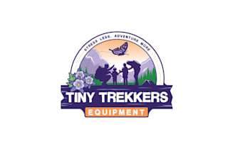 design encouraging families adventure mountains logo