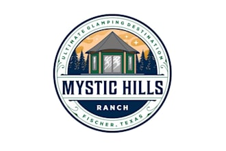 design mystical glamping destination property logo