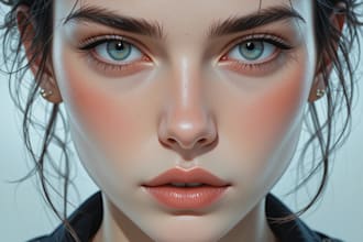 draw semi realistic portrait illustration