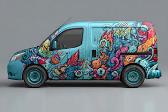 draw custom car wrap designs, vehicle wrap design