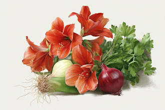 draw realistic plants, vegetables, fruits