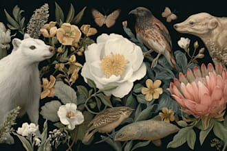 draw animal and botanical illustrations
