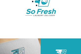 create amazing laundromat, clean, laundry logo design