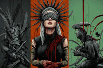 create dark art illustration