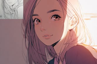 draw cute anime style for pfp, portrait, fanart, oc