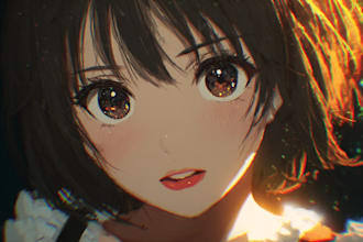 draw vintage retro anime character for pfp, fanart