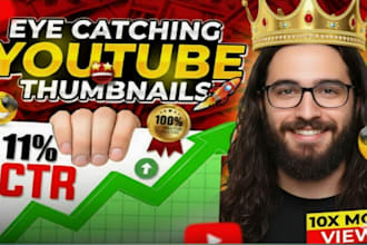 design attractive clickbait youtube thumbnails,