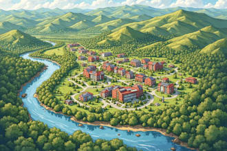 draw landscape sketch, colored site plan,  map illustration