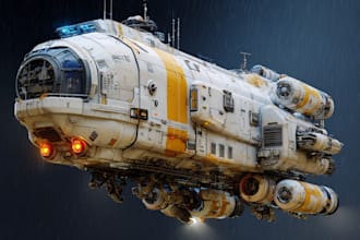 create your amazing spaceship model
