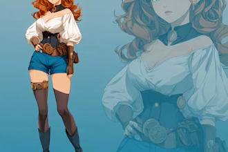 draw art or fanart in soft anime style