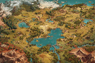 design fantasy map illustration isometric map