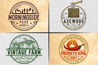 make awesome retro, badge, hipster vintage logo for you